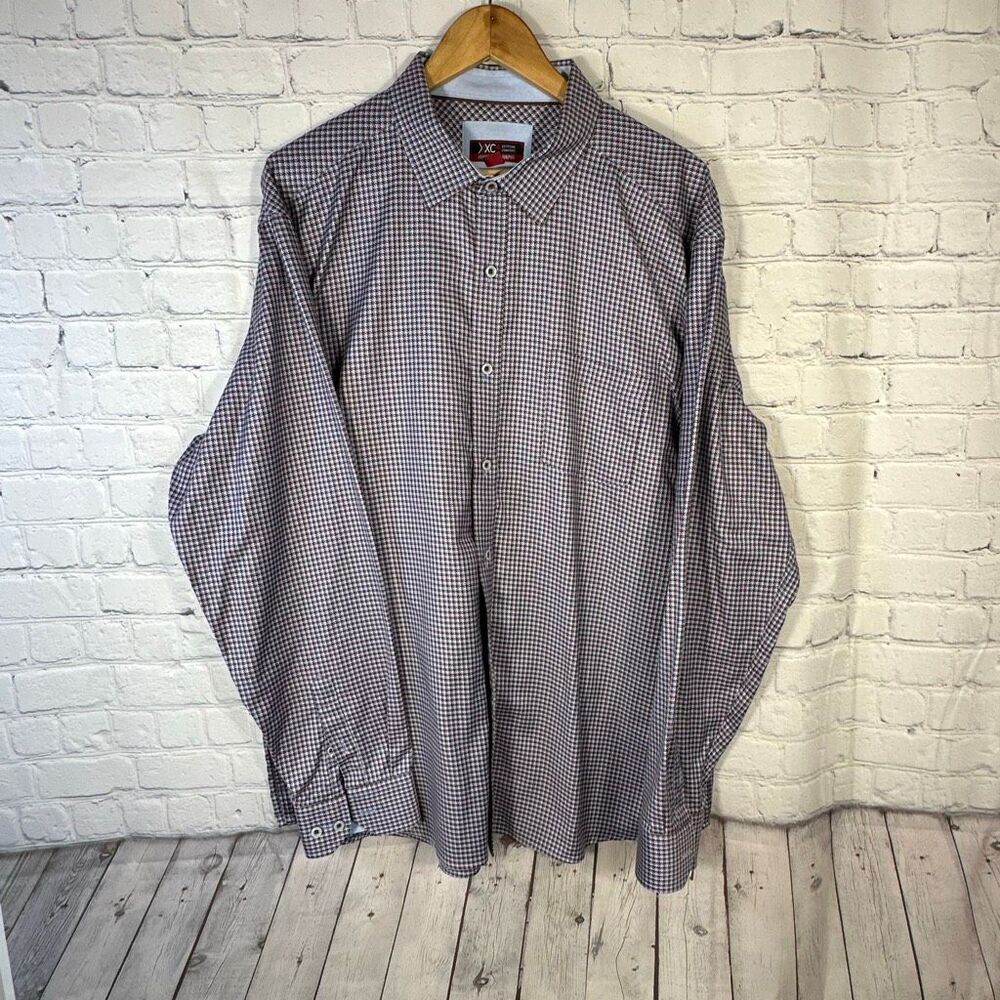 Johnston & Murphy XC 4 Extreme‎ Comfort XXL Houndstooth Long Sleeve Button Down